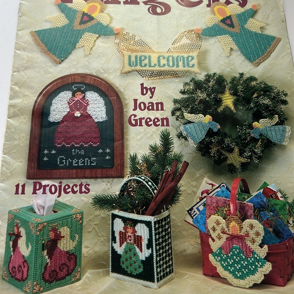 🎄 1990 Vintage Angels Collection Plastic Canvas Booklet No PD-4516 - Picture 2 of 16